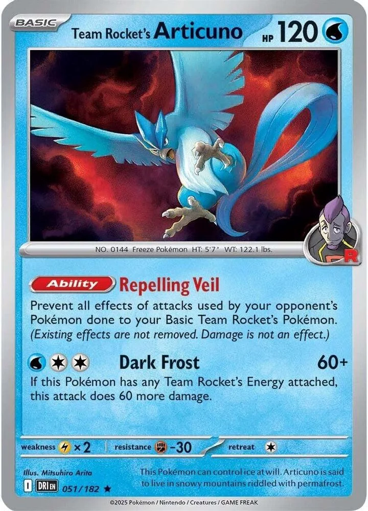 Team Rocket's Articuno 051/182 — front