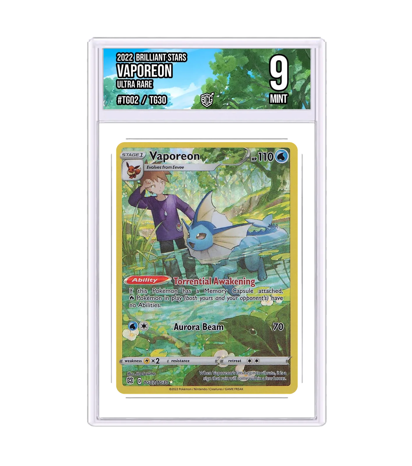Vaporeon TG02/TG30 · BCG 9 Mint — front