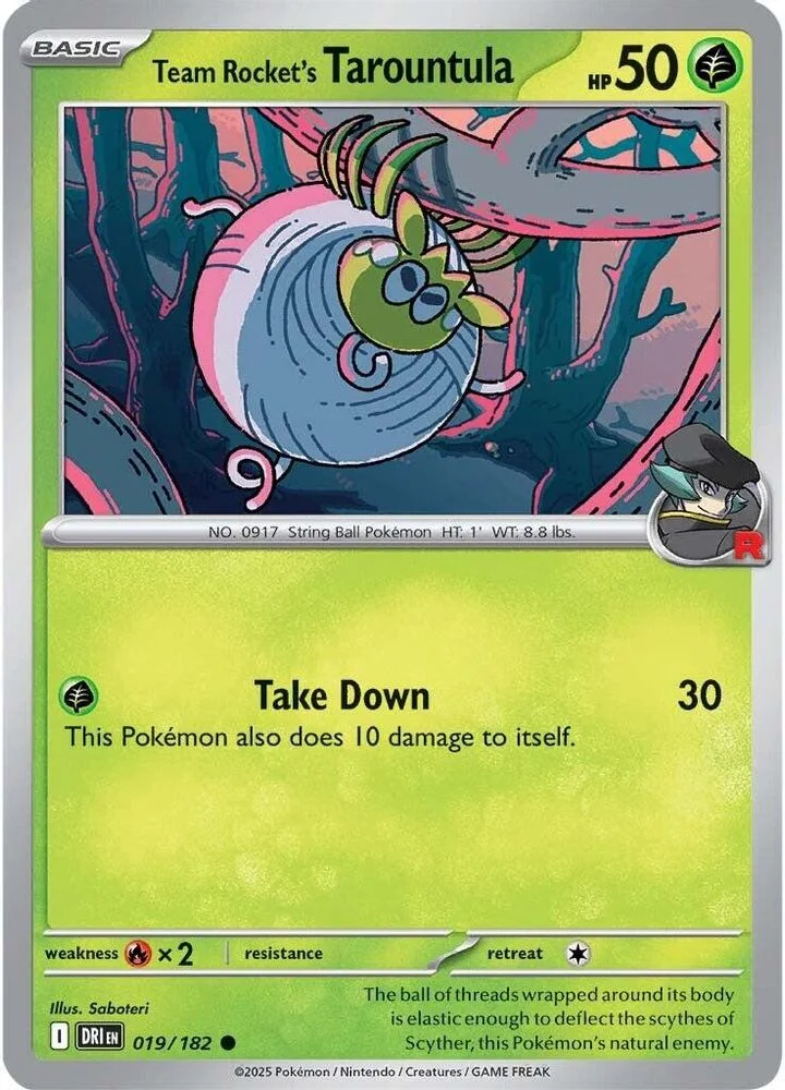 Team Rocket's Tarountula 019/182 — front