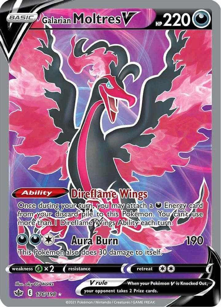 Galarian Moltres V 176/198 (Full Art) — front