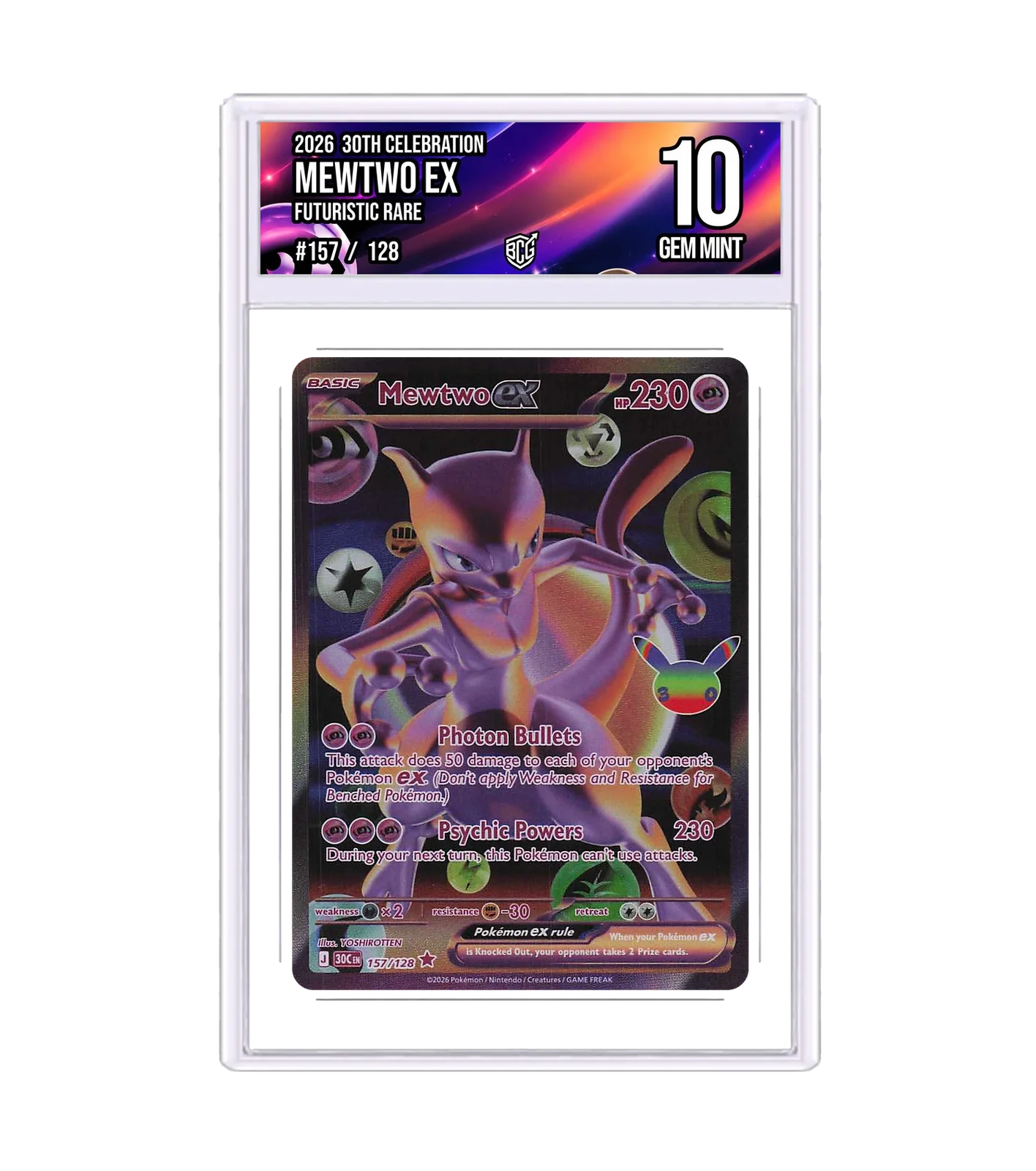 Mewtwo ex 157/128 · BCG 10 Gem Mint — front
