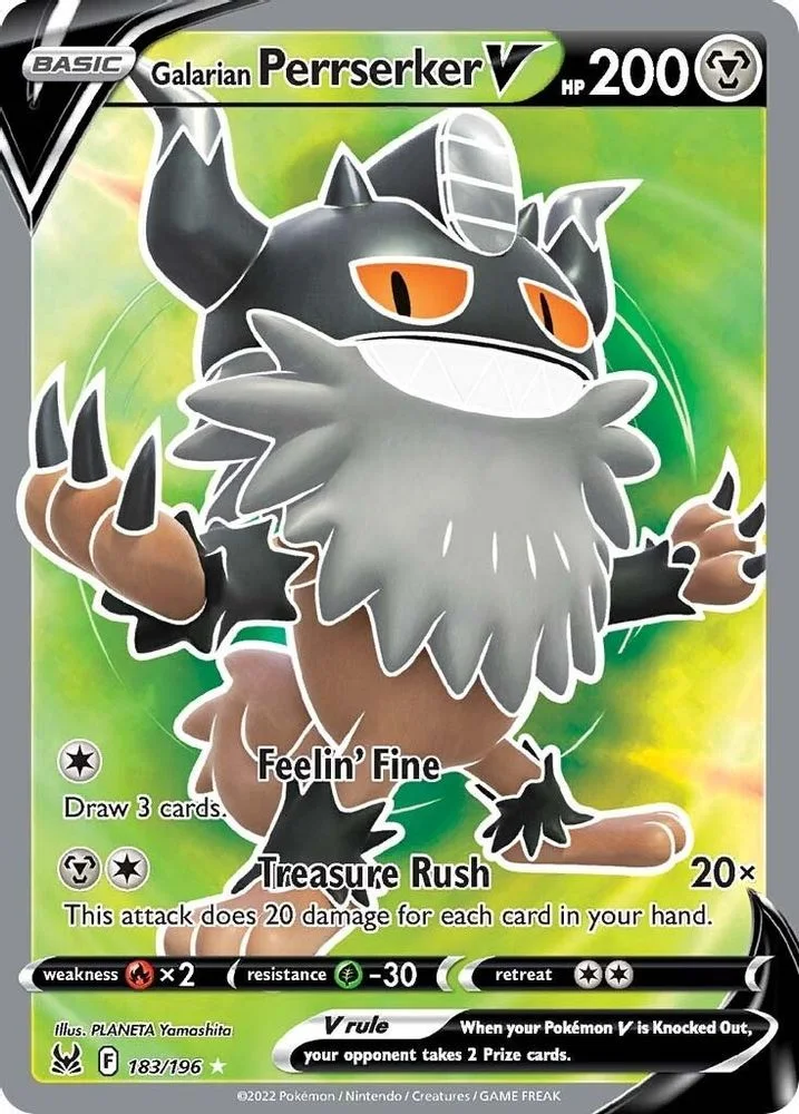 Galarian Perrserker V 183/196 (Full Art) — front