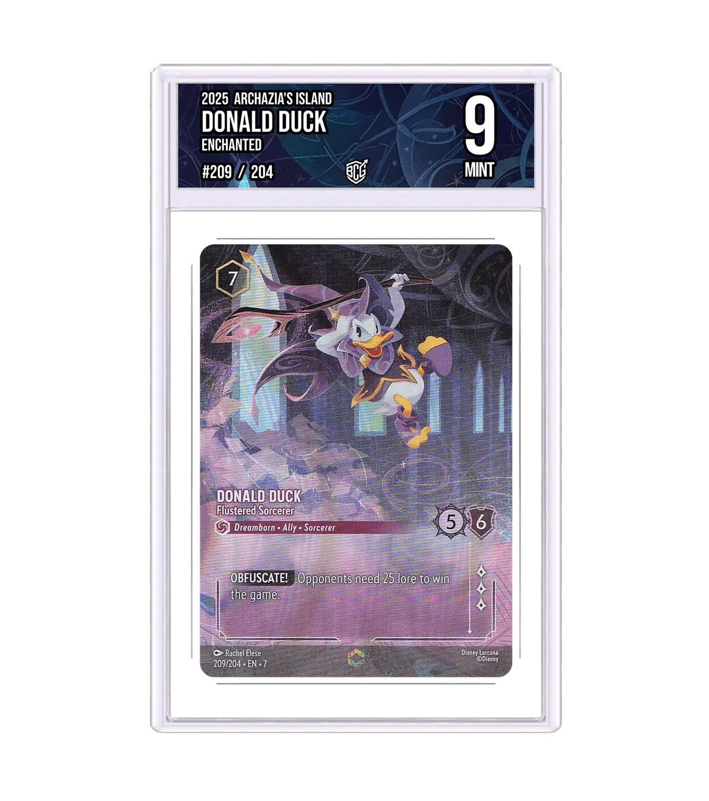 Donald Duck - Flustered Sorcerer 209/204 · BCG 9 Mint — front
