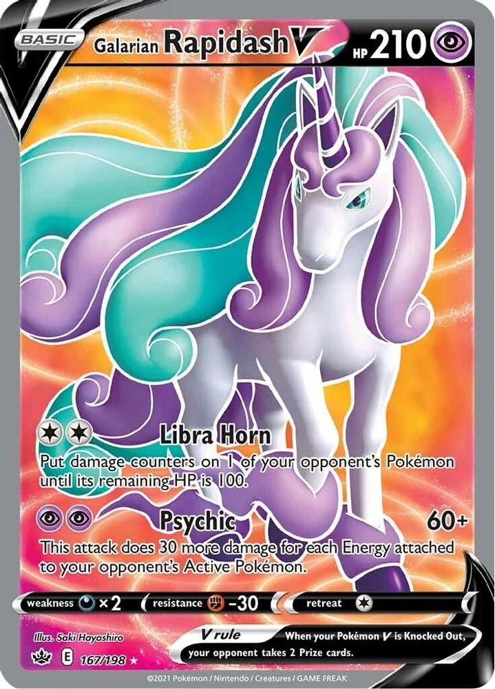 Galarian Rapidash V 167/198 (Full Art) — front