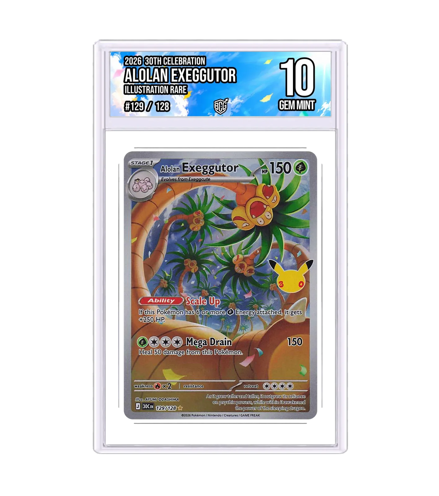 Alolan Exeggutor 129/128 · BCG 10 Gem Mint — front